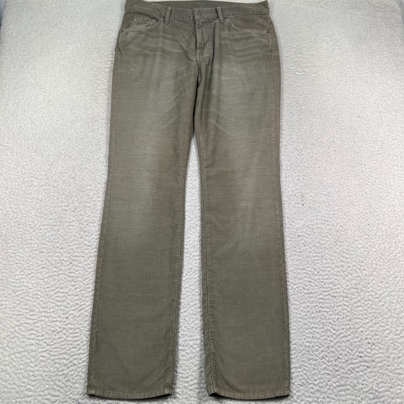 7‎ for All Mankind Corduroy Pants Men 33 Slimmy Straight Standard Fit Beige - Picture 1 of 11